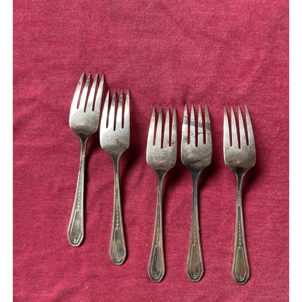Vintage Community Plate Patrician Silver Plated Forks Set of 5 Butterfly Motif